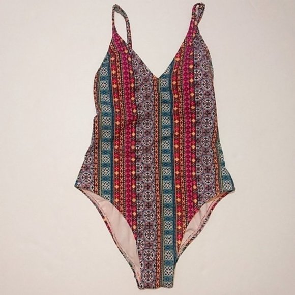 Xhilaration Colorful Strappy One Piece Swimsuit - Picture 1 of 3